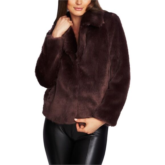 1.STATE Womens Faux Fur Jacket, Red, NWT